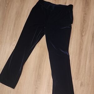 Isaac Mizrahi Black Velvet Boot Cut Pants Sz M
